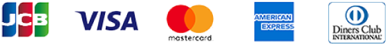 VISA, MasterCard, JCB, American Express, Diners Club